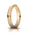 Unoaerre Corona Wedding Ring in Yellow Gold 4 mm with Diamonds