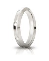 Fede Nuziale Unoaerre Corona in Oro Bianco 4 mm con Diamanti