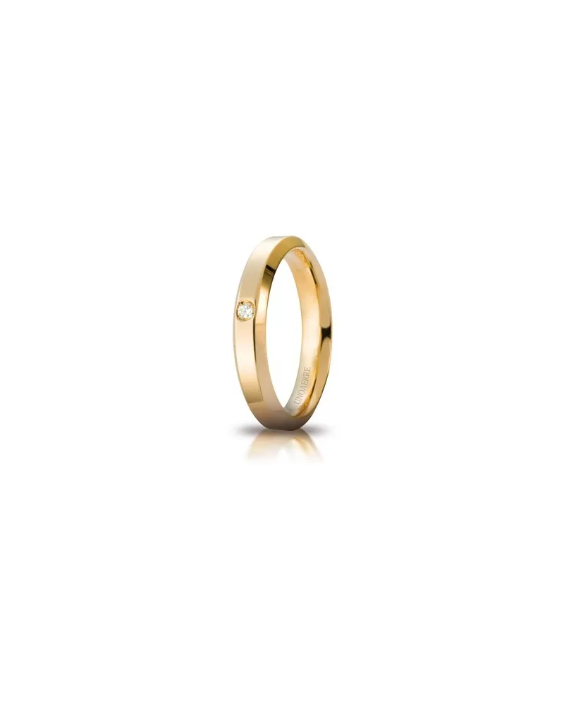 Unoaerre Hydra Wedding Ring in Yellow Gold 4 mm with Diamond Unoaerre Hydra Wedding Ring in Yellow Gold 4 mm with Diamond