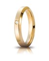 Fede Nuziale Unoaerre Hydra in Oro Giallo 4 mm con Diamante