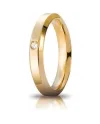Fede Nuziale Unoaerre Hydra in Oro Giallo 4 mm con Diamante