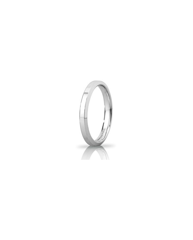 Unoaerre Hydra "Slim" Wedding Ring in White Gold 3 mm
