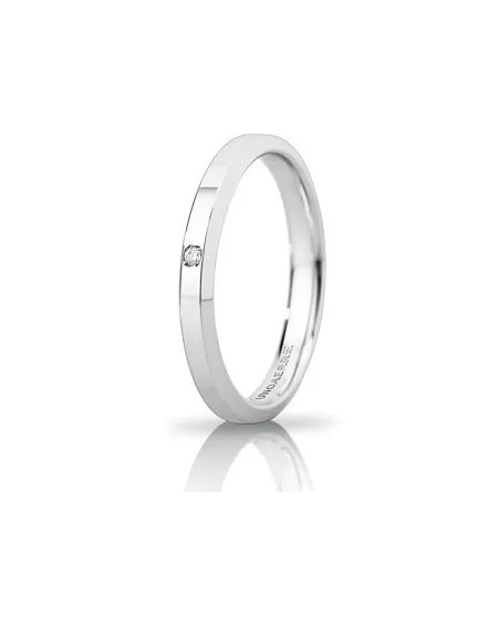 Alliance Unoaerre Hydra «&nbsp;Slim&nbsp;» en or blanc 3&nbsp;mm avec diamants