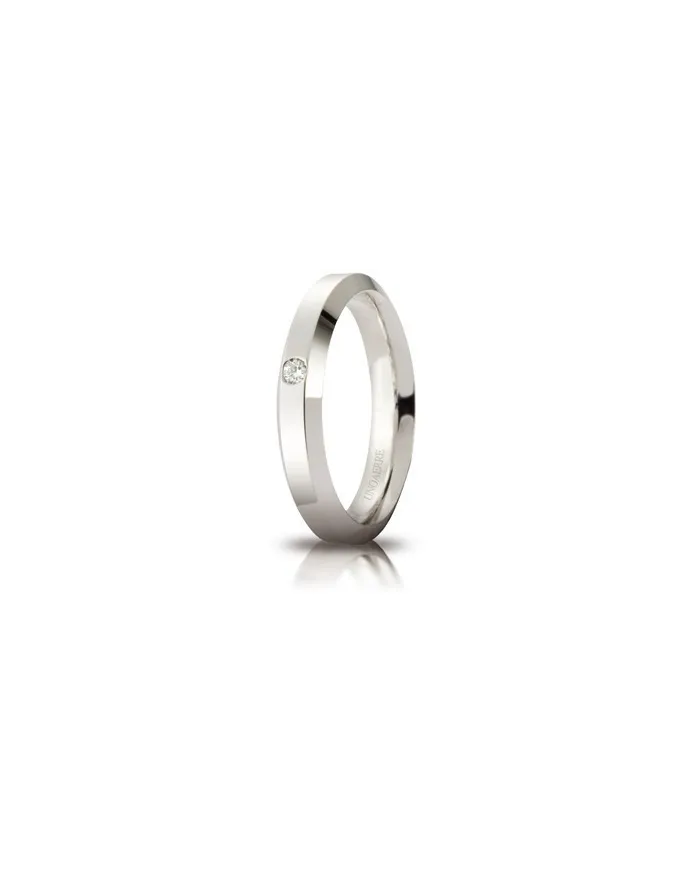 Unoaerre Hydra Wedding Ring in White Gold 4 mm with Diamond