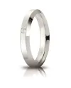 Fede Nuziale Unoaerre Hydra in Oro Bianco 4 mm con Diamante