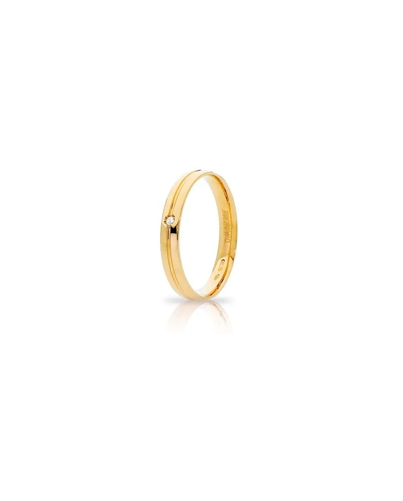 Fede Nuziale Unoaerre Lyra in Oro Giallo con Diamante Fede Nuziale Unoaerre Lyra in Oro Giallo con Diamante