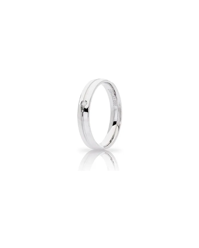 Unoaerre Lyra White Gold Wedding Ring with Diamond