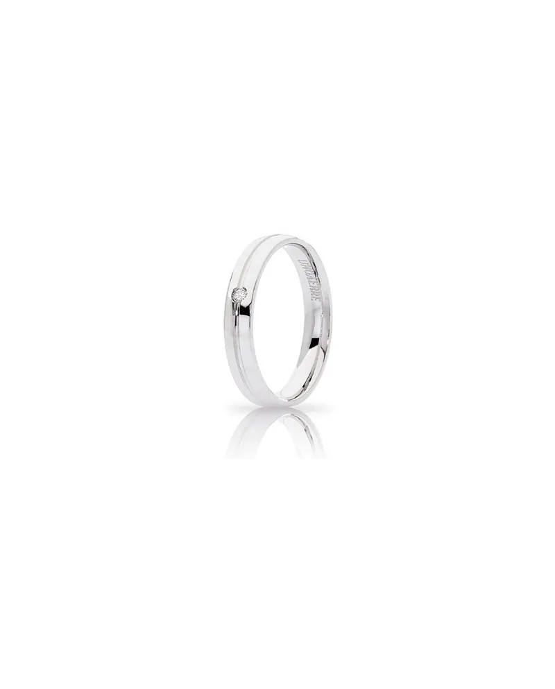 Fede Nuziale Unoaerre Lyra in Oro Bianco con Diamante