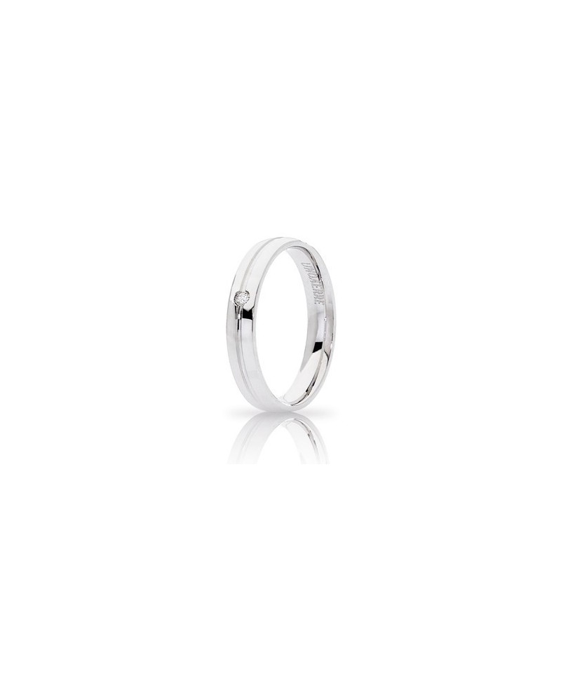 Unoaerre Lyra White Gold Wedding Ring with Diamond