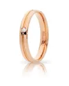 Fede Nuziale Unoaerre Lyra in Oro Rosa con Diamante