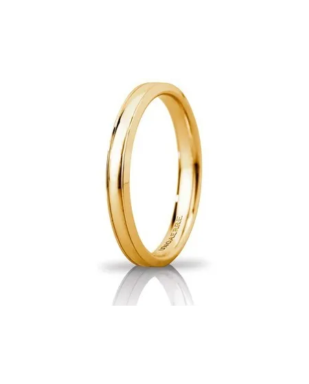 Unoaerre Orion "Slim" Wedding Ring in Yellow Gold 3 mm