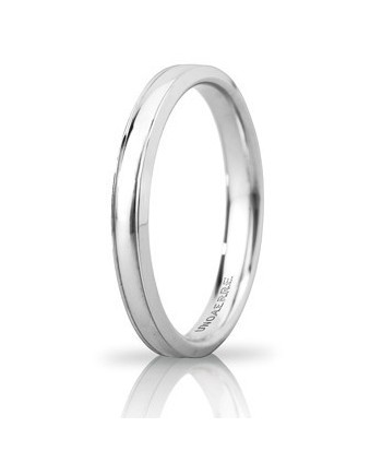 Fede Nuziale Unoaerre Orion "Slim" in Oro Bianco 3 mm