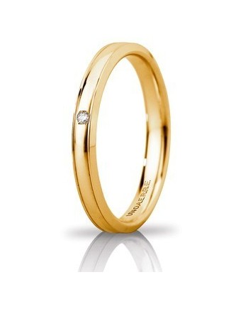 Alliance Unoaerre Orion « Slim » en or jaune 3 mm avec diamant