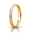Alliance Unoaerre Orion «&nbsp;Slim&nbsp;» en or jaune 3&nbsp;mm avec 3&nbsp;diamants