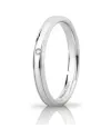 Fede Nuziale Unoaerre Orion "Slim" in Oro Bianco 3 mm con Diamante