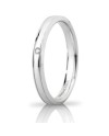 Unoaerre Orion "Slim" Wedding Ring in 3 mm White Gold with Diamond