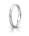 Fede Nuziale Unoaerre Orion "Slim" in Oro Bianco 3 mm con 3 Diamanti