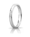 Fede Nuziale Unoaerre Orion "Slim" in Oro Bianco 3 mm con 3 Diamanti