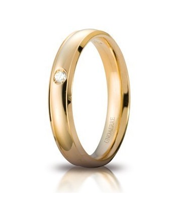 Alliance Unoaerre Orion en or jaune 4 mm avec diamant