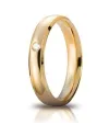 Unoaerre Orion Wedding Ring in Yellow Gold 4 mm with Diamond