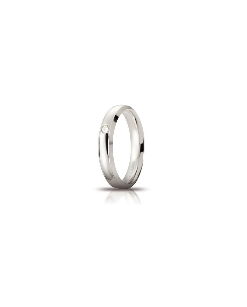 Unoaerre Orion Wedding Ring in White Gold 4 mm with Diamond