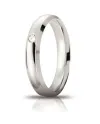 Fede Nuziale Unoaerre Orion in Oro Bianco 4 mm con Diamante