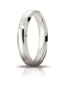Unoaerre Orion Wedding Ring in White Gold 4 mm with Diamond