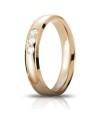 Alliance Unoaerre Orion en or jaune 4 mm avec 3 diamants