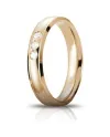 Unoaerre Orion Wedding Ring in Yellow Gold 4 mm with 3 Diamonds