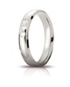 Unoaerre Orion Wedding Ring in White Gold 4 mm with 3 Diamonds