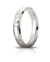 Unoaerre Orion Wedding Ring in White Gold 4 mm with 3 Diamonds