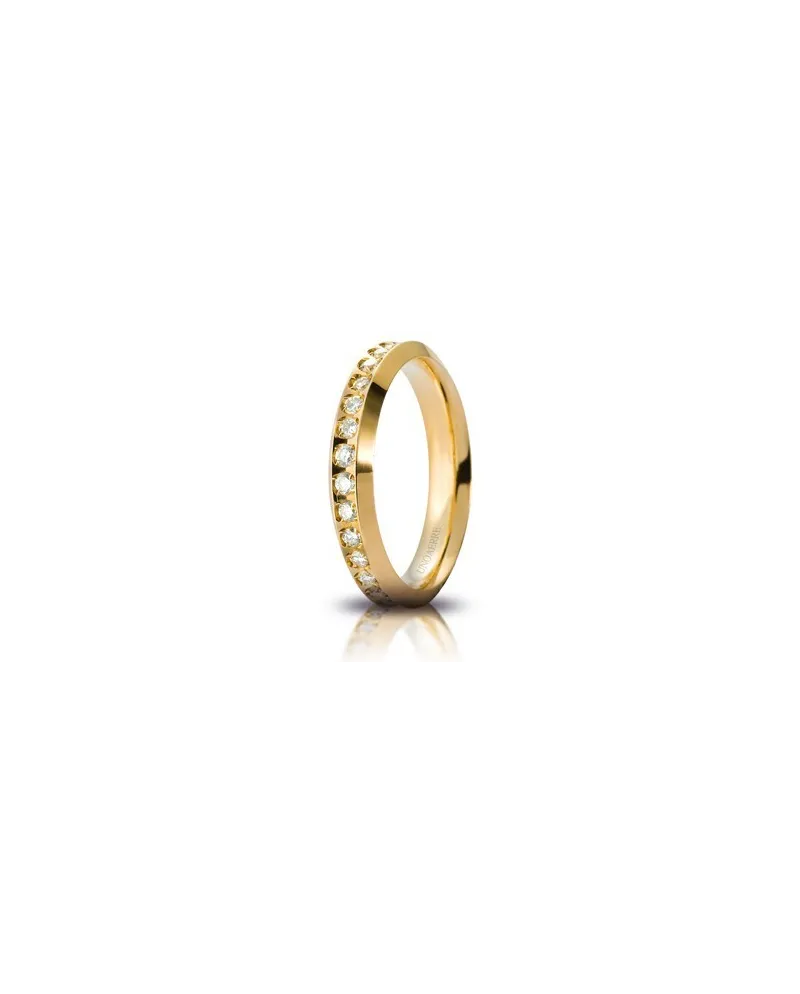 Unoaerre Venere Wedding Ring in Yellow Gold with Diamonds