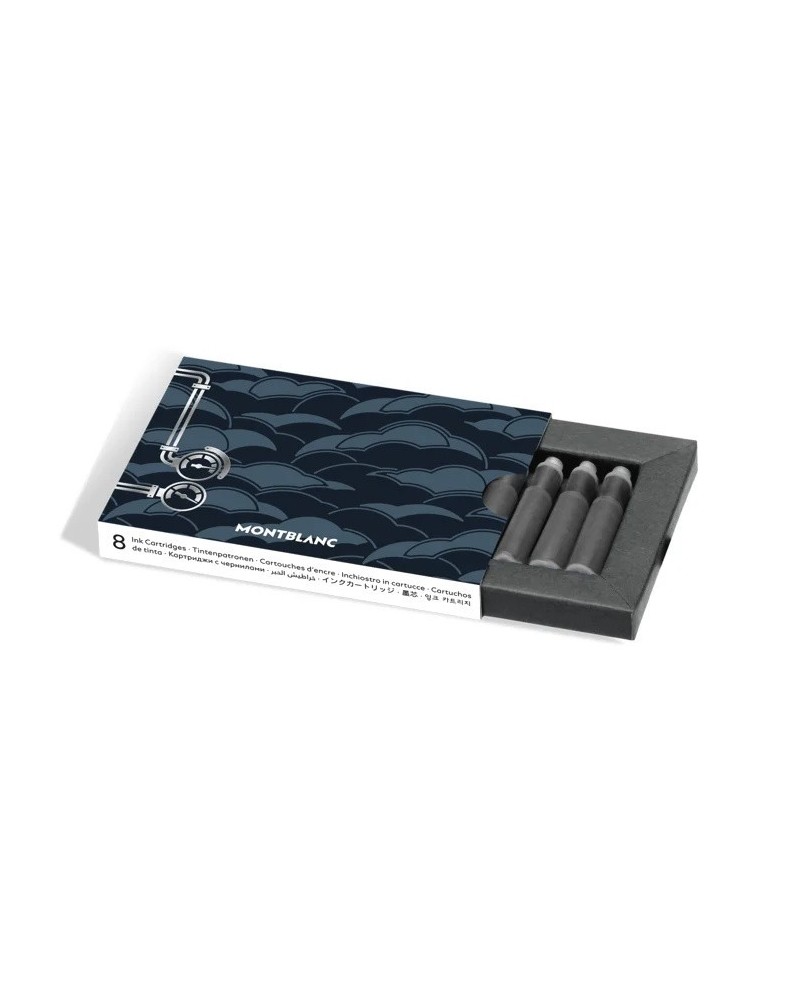 Cartouches d'encre Montblanc Meisterstück Tour du monde en 80 jours, bleu – Lot de 8