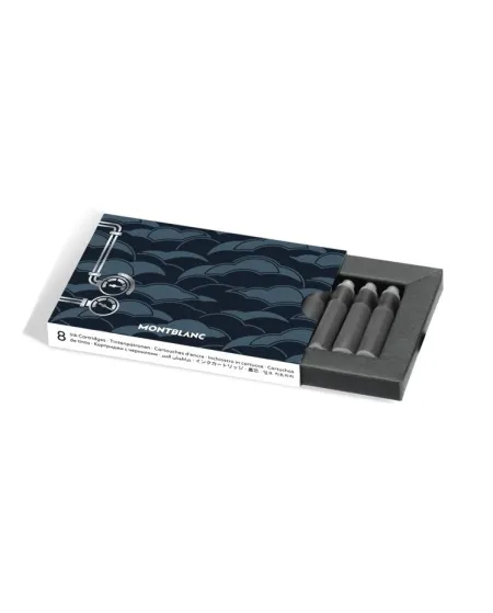 Cartouches d'encre Montblanc Meisterstück Tour du monde en 80 jours, bleu – Lot de 8