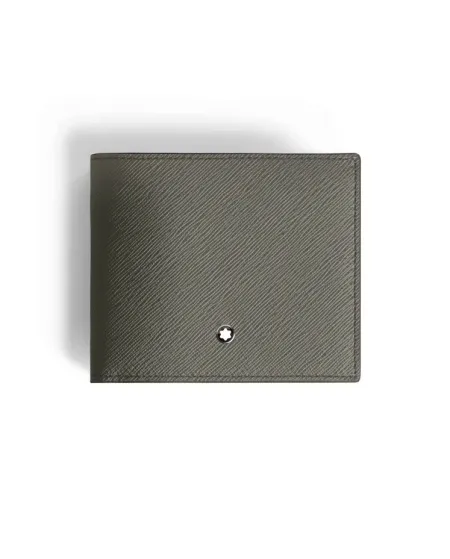Portafoglio Montblanc Sartorial in Pelle Grigia a 8 Scomparti