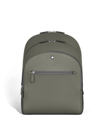 Zaino Medio Montblanc Sartorial 3 Scomparti in Pelle Grigia