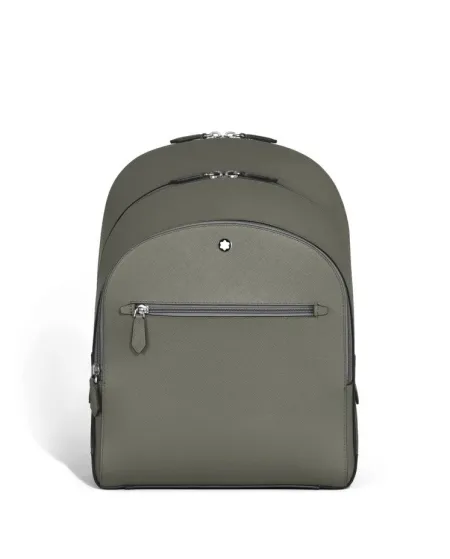 Sac à dos Montblanc Sartorial 3 compartiments de taille moyenne en cuir gris