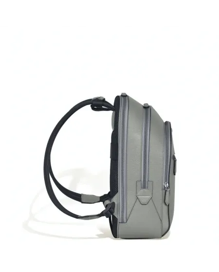 Zaino Medio Montblanc Sartorial 3 Scomparti in Pelle Grigia