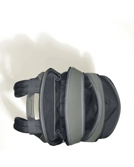 Zaino Medio Montblanc Sartorial 3 Scomparti in Pelle Grigia