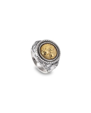 Gerardo Sacco October Autumn Reverse Ring in Silver with Amber Crystal