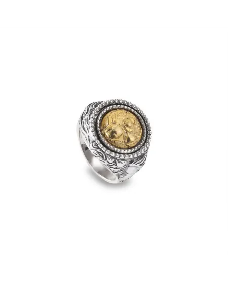 Anello Reverse Gerardo Sacco Ottobre Autunno in Argento con Cristallo Ambra