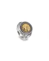 Bague inversée Gerardo Sacco Octobre Automne en argent avec cristal ambré