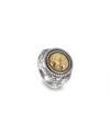 Gerardo Sacco October Autumn Reverse Ring in Silver with Amber Crystal