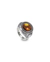 Gerardo Sacco October Autumn Reverse Ring in Silver with Amber Crystal