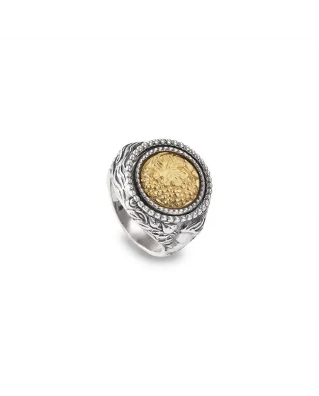 Anello Reverse Gerardo Sacco Settembre Autunno in Argento con Cristallo Ambra