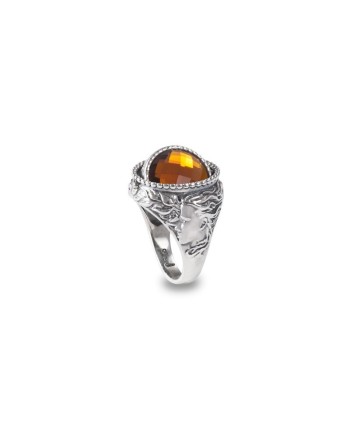 Gerardo Sacco September Autumn Reverse Ring in Silver with Amber Crystal