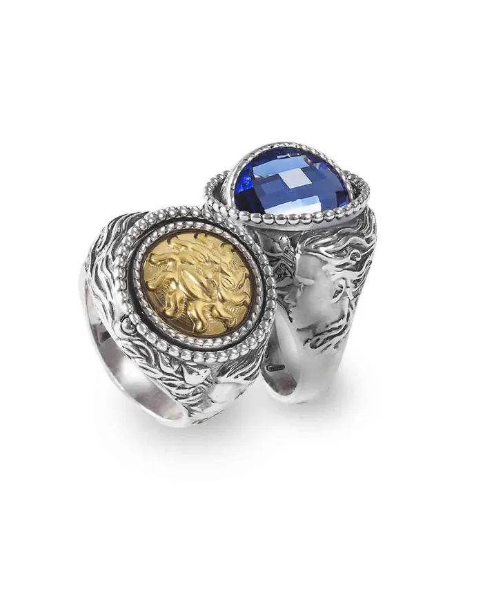 Anello Reverse Gerardo Sacco Agosto Estate in Argento con Cristallo