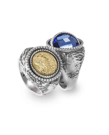 Anello Reverse Gerardo Sacco Giugno Estate in Argento con Cristallo