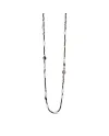 Collier Coscia Le Lune Glamour en argent avec perles, hématite rose et quartz