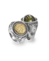 Bague inversée Gerardo Sacco April Spring en argent avec cristal vert